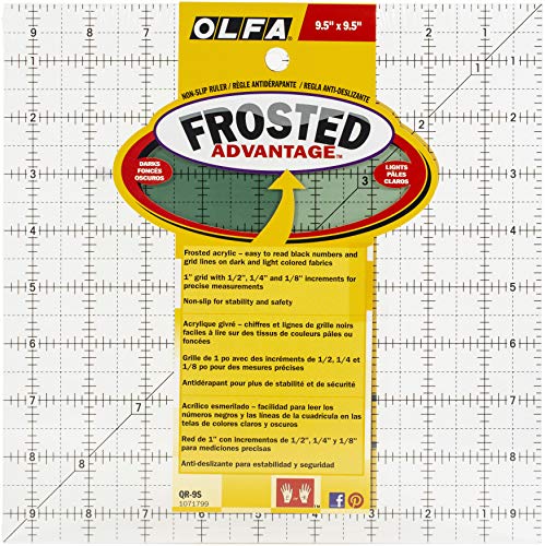Olfa QR9S Quilten Lineal Anti-Rutsch, 9,5 x 9,5 Zoll von Olfa