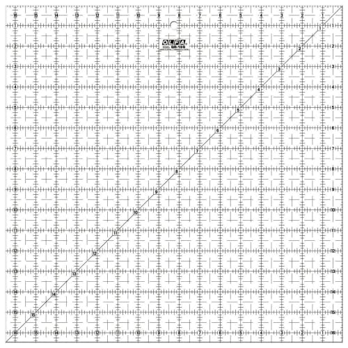 Olfa QR16S Quilten Lineal Anti-Rutsch, 16,5 x 16,5 Zoll von Olfa