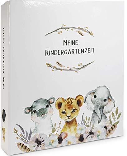 OLGS Meine Kindergartenzeit Erinnerungsordner | Sammelordner, Kindergartenordner Safari Hippo Löwe Elefant | Ordner für Kinder Geschenk, Sammelmappe, Kindergarten, Ringordner DIN A4 - Wildnis Freunde OLGS Meine Kindergartenzeit Erinnerungsordner | Sammelordner, Kindergartenordner Safari Hippo Löwe Elefant | Ordner für Kinder Geschenk, Sammelmappe, Kindergarten, Ringordner DIN A4 - Wildnis Freunde von Olgs