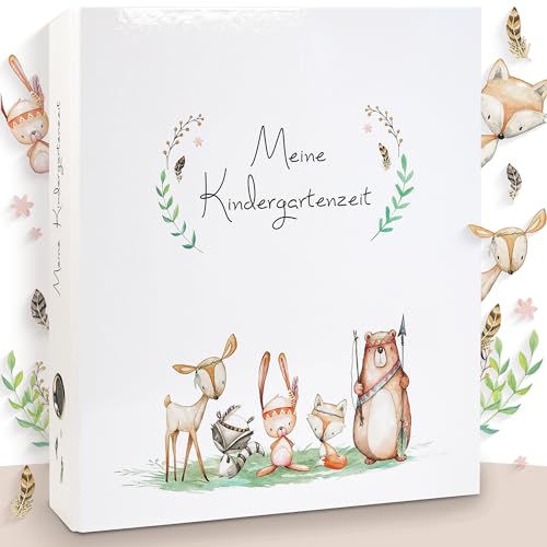 OLGS Sammelordner Meine Kindergartenzeit | Erinnerungsordner, Kindergartenordner Tiere | Ordner für Kinder, Sammelmappe, Kindergarten, Einschulung, Ringordner, Aktenordner DIN A4 - Cute Boho Freunde OLGS Sammelordner Meine Kindergartenzeit | Erinnerungsordner, Kindergartenordner Tiere | Ordner für Kinder, Sammelmappe, Kindergarten, Einschulung, Ringordner, Aktenordner DIN A4 - Cute Boho Freunde von Olgs