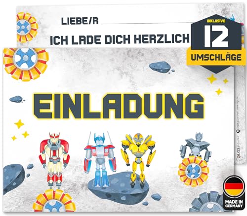 Olgs Transformers Geburtstagseinladungen, 12er Set Einladungskarten mit Umschlägen, Kinderparty Mottoparty, Ausfüllbar Olgs Transformers Geburtstagseinladungen, 12er Set Einladungskarten mit Umschlägen, Kinderparty Mottoparty, Ausfüllbar von Olgs