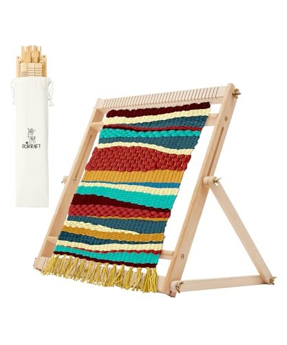 Olikraft Webstuhl aus Holz mit verstellbarem Ständer, Webstühle für Erwachsene und Kinder, Webstühle Kit Kleine Hecke Telar (klein) von Olikraft