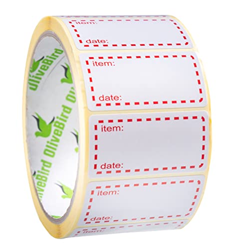 OliveBird 500 x Gefrieretiketten auf Rolle, Selbstklebend Haushaltsetiketten, Größe 50x25mm Datum Etiketten - Rot OliveBird 500 x Gefrieretiketten auf Rolle, Selbstklebend Haushaltsetiketten, Größe 50x25mm Datum Etiketten - Rot von OliveBird