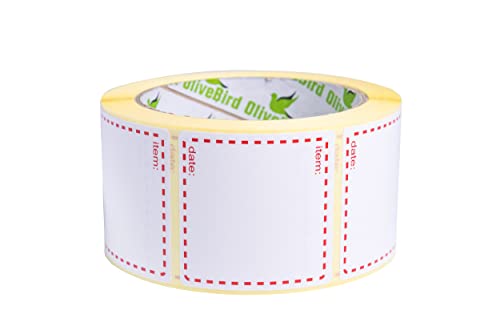 OliveBird 500 x Rote Gefrierschranketiketten auf Rolle, Selbstklebende Haushaltsetiketten, Größe 50x50mm Datumsetiketten OliveBird 500 x Rote Gefrierschranketiketten auf Rolle, Selbstklebende Haushaltsetiketten, Größe 50x50mm Datumsetiketten von OliveBird