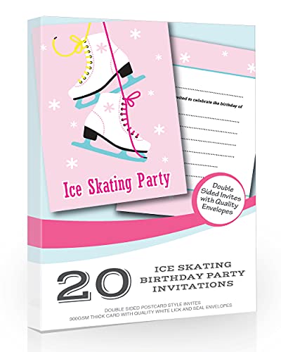 Olivia Samuel Party-Einladungskarten zum Eislaufen, A6, mit Umschlägen, 20 Stück von Olivia Samuel
