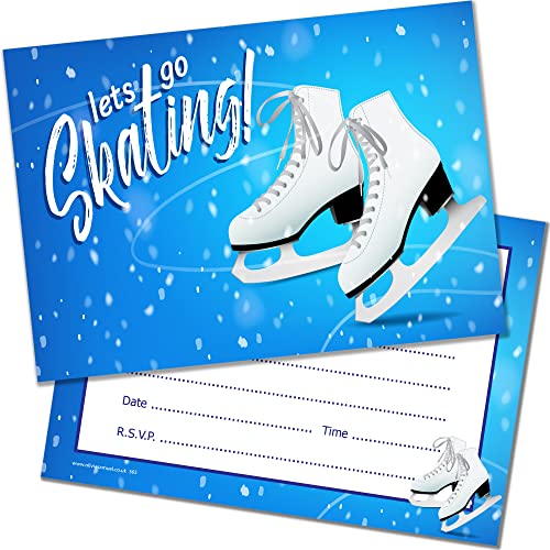 Olivia Samuel 20 x Eislauf-Partyeinladungen von A6, doppelseitige Karten mit Umschlägen von Olivia Samuel