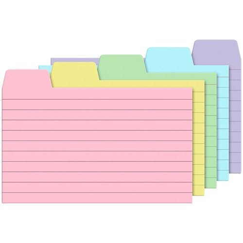 Karteikarten, 7,6 x 12,7 cm, liniert, mit Reitern, 7,6 x 12,7 cm, bunt, 220 g/m² dickes Papier, 100 Stück Karteikarten, 7,6 x 12,7 cm, liniert, mit Reitern, 7,6 x 12,7 cm, bunt, 220 g/m² dickes Papier, 100 Stück von Olivo