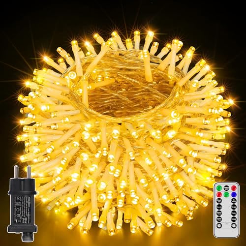 Ollny Lichterkette außen 60M 600 LED, Lichterkette mit Fernbedienung 8 Modi Timer, IP44 wasserdicht Lichterkette outdoor für Party Hochzeit Ostern Garten Balkon(warmweiß) Ollny Lichterkette außen 60M 600 LED, Lichterkette mit Fernbedienung 8 Modi Timer, IP44 wasserdicht Lichterkette outdoor für Party Hochzeit Ostern Garten Balkon(warmweiß) von Ollny