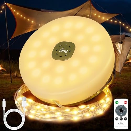 Ollny Camping Lichterkette Aufrollbar 10M, 4-in-1 Tragbare Wiederaufladbare Lichterkette Außen mit 8 Beleuchtungsmodi Timer Dimmbar, Wasserdichte USB Campinglampe Taschenlampe für Zelt Wander Party Ollny Camping Lichterkette Aufrollbar 10M, 4-in-1 Tragbare Wiederaufladbare Lichterkette Außen mit 8 Beleuchtungsmodi Timer Dimmbar, Wasserdichte USB Campinglampe Taschenlampe für Zelt Wander Party von Ollny