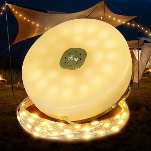 Ollny Camping Lichterkette 2-in-1 Tragbare Wiederaufladbare Aufrollbar Lichterkette Außen USB Camping Lichter für Wander Party Ollny Camping Lichterkette 2-in-1 Tragbare Wiederaufladbare Aufrollbar Lichterkette Außen USB Camping Lichter für Wander Party von Ollny