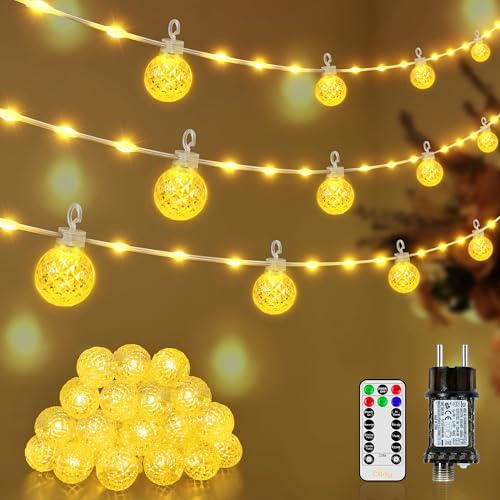 Ollny Led Lichterkette außen Strombetrieben mit Fernbedienung und Timer 8 Modi wasserdicht Warmweiß Lichterkette für außen und innen Garten Hochzeit Balkon Party Ollny Led Lichterkette außen Strombetrieben mit Fernbedienung und Timer 8 Modi wasserdicht Warmweiß Lichterkette für außen und innen Garten Hochzeit Balkon Party von Ollny