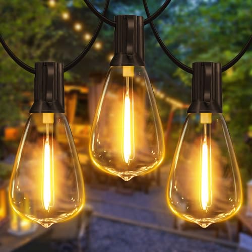 Ollny Lichterkette Außen 30M, Lichterkette Outdoor mit 50+3 ST38 Glühbirnen Lichterkette, Wasserdicht LED Lichterkette Außen für Garten, Camping, Pavillon, Terrasse, Hochzeiten, Partys von Ollny