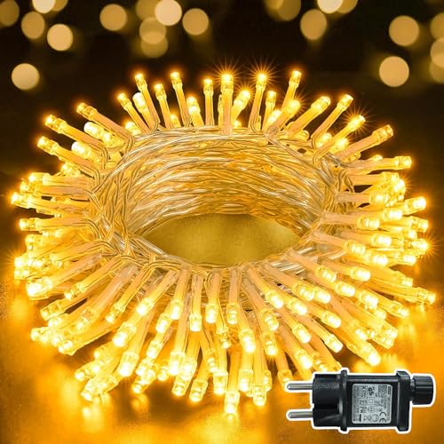 Ollny Lichterkette außen 10M, 100 LED Lichterkette außen innen mit Timer 8 Modi, verbindbar wasserdicht Lichterkette outdoor für Garten Balkon Camping Zimmer Party Garten von Ollny