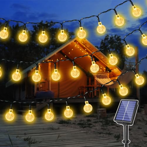 Ollny Solar Lichterkette Aussen 12M 100 LED, IP65 wasserdicht Lichterkette Außen Solar mit 8 Modi, Solar Lichterkette Outdoor für Garten Terrasse Balkon Hochzeit(Warmweiß) von Ollny