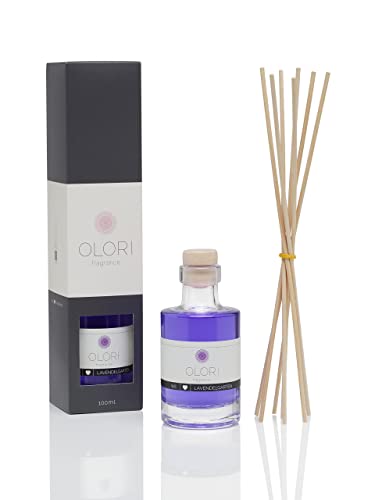 Raumduft Lavendel I Diffuser mit Stäbchen I Duftöl mit ätherischen Ölen I frisch, blumig I 100 ml von Olori