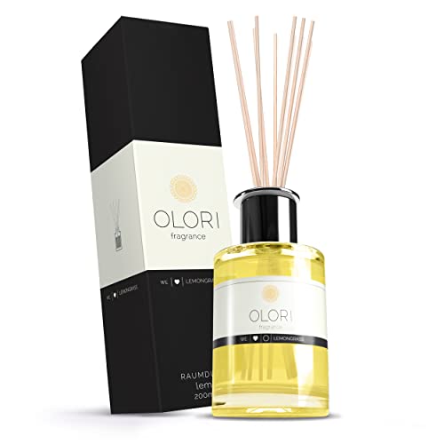 Duftöl Lemongras I Diffuser mit Stäbchen I Raumduft mit ätherischen Ölen I frisch, fruchtig, spritzig I 200 ml von Olori