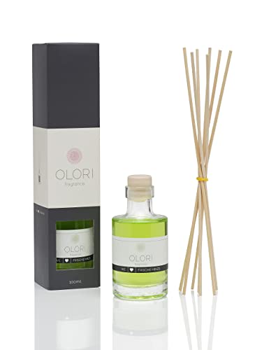 Raumduft Minze I Diffuser mit Stäbchen I Duftöl mit ätherischen Ölen I neutralisiert Tabakgerüche I 100 ml von Olori