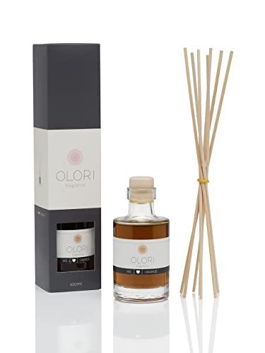 Duftöl Orange I Diffuser mit Stäbchen I Raumduft mit ätherischen Ölen I fruchtig, spritzig, süß, mediterran I 100 ml von Olori