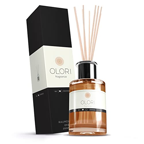 Duftöl Orange I Diffuser mit Stäbchen I Raumduft mit ätherischen Ölen I fruchtig, spritzig, süß, mediterran I 200 ml von Olori