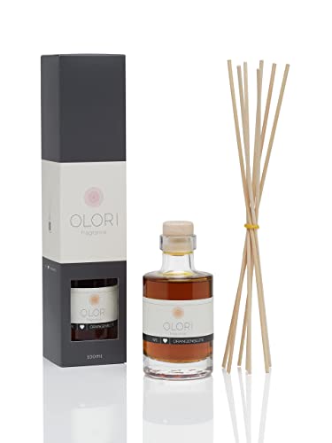 Duftöl Orangenblüte I Diffuser mit Stäbchen I Raumduft mit ätherischen Ölen I frisch, fruchtig, spritzig I 100 ml von Olori