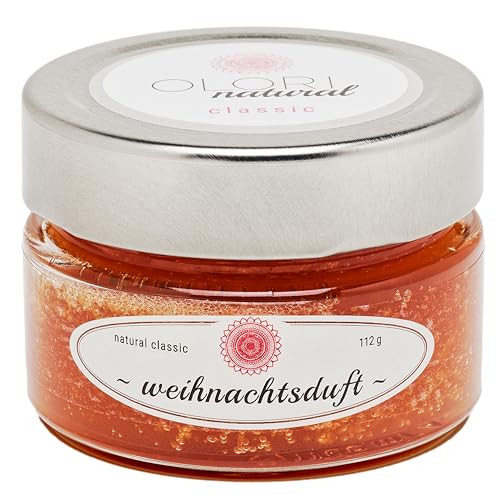 Duftöl Weihnachtsduft im Glas - Raumduft mit ätherischen Ölen - langanhaltend - Duftet nach Zimt, Vanille & Orange ideal für Winter und Weihnachten - 100% Natürlich & Naturrein im Duftglas 112g von Olori