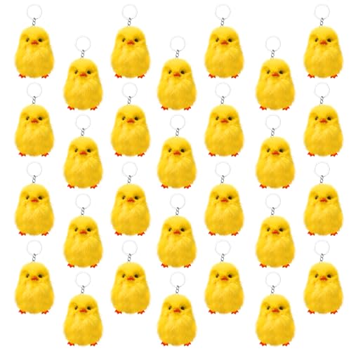 Olutacot 28 Stück kleine Huhn-Schlüsselanhänger, flauschige Küken, Mini-realistische Plüschküken, Schlüsselanhänger für Oster-Partygeschenke Olutacot 28 Stück kleine Huhn-Schlüsselanhänger, flauschige Küken, Mini-realistische Plüschküken, Schlüsselanhänger für Oster-Partygeschenke von Olutacot