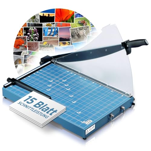 Olympia G 4415 Premium Hebelschneider | Papierschneidemaschine DIN A3 | bis zu 15 Blatt | Papierschneider A3 | 448 mm Arbeitsbreite | Anpressschiene mit Fingerschutz | sicheres Schneidegerät | blau Olympia G 4415 Premium Hebelschneider | Papierschneidemaschine DIN A3 | bis zu 15 Blatt | Papierschneider A3 | 448 mm Arbeitsbreite | Anpressschiene mit Fingerschutz | sicheres Schneidegerät | blau von Olympia