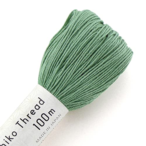 Olympus Sashiko-Garn, großer Knäuel, 100 % Baumwolle, 100 m, #117, Grün von olympus