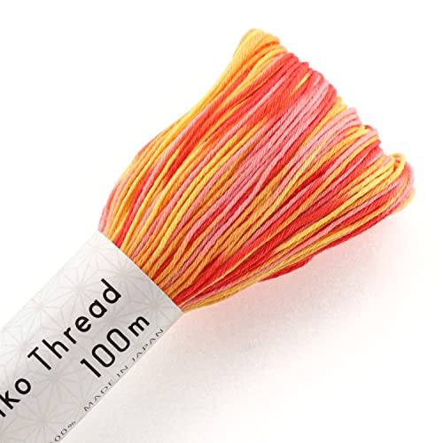 Olympus Sashiko Garn 100 m 193 Orange Mix Baumwolle von オリムパス