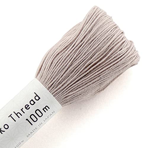 Olympus Sashiko-Garn, großer Knäuel, 100 % Baumwolle, 100 % Baumwolle (116 Weißgrau) von olympus