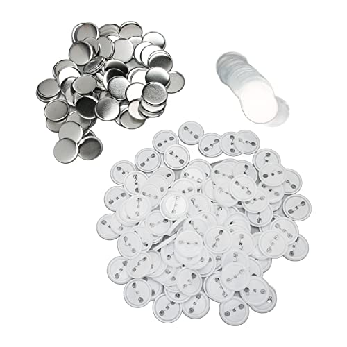 100 Sets Pin Zurück -Taste Teile Abzeichen DIY Vorräte, Rostfeste Blechplastik Kunststoff für Abzeichenhandwerk DIY, Robustes Design, Ideal für Projekte (44 mm) von Omabeta