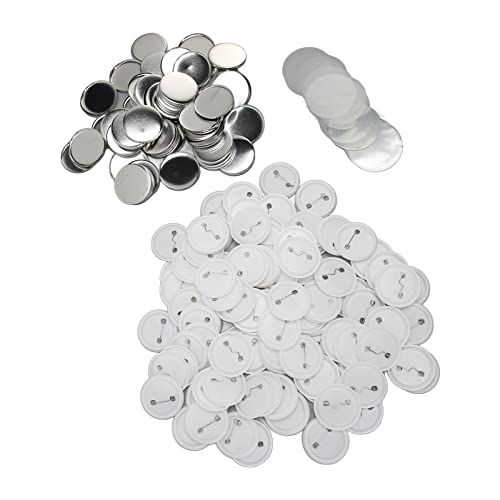 100 Sets Pin Zurück -Taste Teile Abzeichen DIY Vorräte, Rostfeste Blechplastik Kunststoff für Abzeichenhandwerk DIY, Robustes Design, Ideal für Projekte (50 mm) von Omabeta