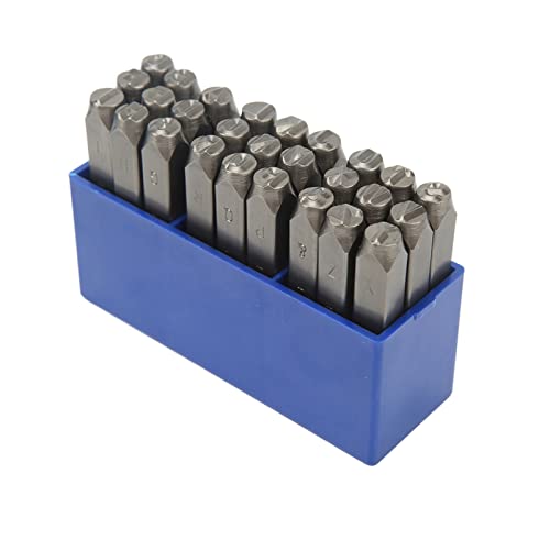 27 Stück Metall -Briefmarkenset, Hochkohlenstoffstahl -Buchstaben -Punsch -Set für Schmuckkunstwerke, Metallstempelkit, für Metallmarkierungsbedürfnisse (6 mm) von Omabeta