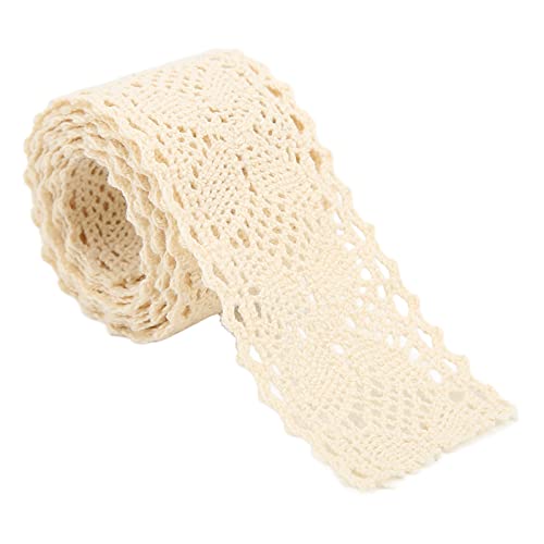 Bandspitze, 20 Yards Trimmhäkchen Baumwollspitzenpaket Packung Ribbon Brauthochzeitdekoration für Kleidungsvorhang Scrapbooking (Beige) von Omabeta