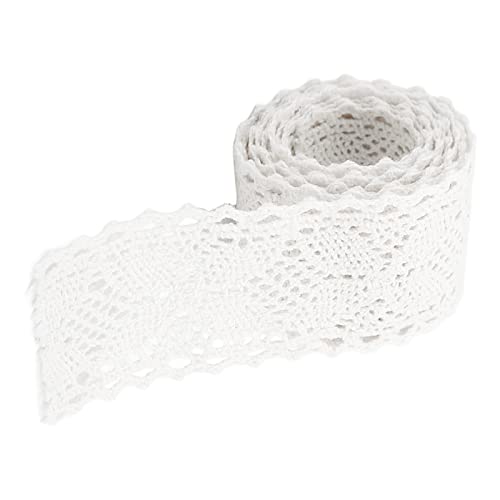 Bandspitze, 20 Yards Trimmhäkchen Baumwollspitzenpaket Packung Ribbon Brauthochzeitdekoration für Kleidungsvorhang Scrapbooking (Weiß) von Omabeta
