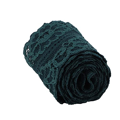 Dunkelgrünes Spitzenband, 10 Meter Elastische Spitzenverkleidung Stoff Stickband für Stirnbänder Blumensträuße Hochzeitsdekorationen von Omabeta