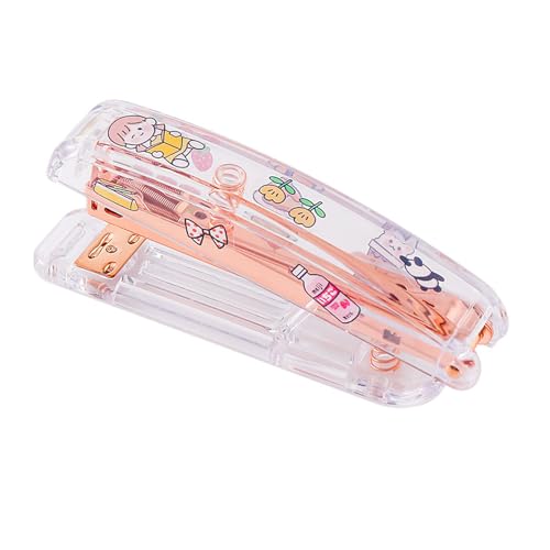 Omabeta 2PCS Desktop Hefter, Transparentes Stilvolles Effizientes Bindungswerkzeug für den Gebrauch der Büroschule, Mittelgroße Plastikmetallkonstruktion, Roségold Omabeta 2PCS Desktop Hefter, Transparentes Stilvolles Effizientes Bindungswerkzeug für den Gebrauch der Büroschule, Mittelgroße Plastikmetallkonstruktion, Roségold von Omabeta