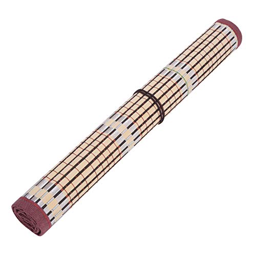 Omabeta Bambus Kalligraphie Pinselhalter Rollup, Kalligraphie Stift Rolltasche, leichtes, vierseitiges Kantendesign, Bambus Stoffmaterial für Zuhause für die Kunstschule von Omabeta