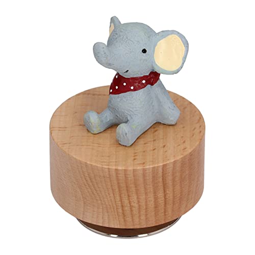 Omabeta Holz Tier Spieluhr Holz Runde Spieluhr DIY Tier Spieluhr für Möbel Dekoration Geburtstag Hochzeit(Elefant) von Omabeta