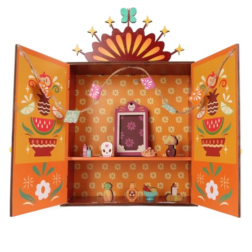 Omabeta Mehrfarbiger Tag der Toten Holzbox Set Exquisites Mexikanische Muster Tag des Toten Dekors für Altar Ofrenda mit Vasen Kerzen Schädel 13x9x3,5 Zoll Omabeta Mehrfarbiger Tag der Toten Holzbox Set Exquisites Mexikanische Muster Tag des Toten Dekors für Altar Ofrenda mit Vasen Kerzen Schädel 13x9x3,5 Zoll von Omabeta