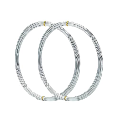 Omeblos Aluminium-Basteldraht, biegbarer Draht für Bastelarbeiten, Blumenherstellung, Schmuckherstellung, Kranzherstellung, Modellierung, 2 Stück, 5 m, 2 mm Omeblos Aluminium-Basteldraht, biegbarer Draht für Bastelarbeiten, Blumenherstellung, Schmuckherstellung, Kranzherstellung, Modellierung, 2 Stück, 5 m, 2 mm von Omeblos