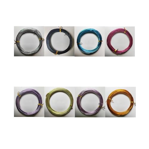 Omeblos Basteldraht, bunt, Aluminium, 5 m, 1 mm, biegsam, zum Basteln, flexibles Metall für Kunst, farbigen Schmuck, Perlendraht zum Modellieren, 8 Rollen Omeblos Basteldraht, bunt, Aluminium, 5 m, 1 mm, biegsam, zum Basteln, flexibles Metall für Kunst, farbigen Schmuck, Perlendraht zum Modellieren, 8 Rollen von Omeblos