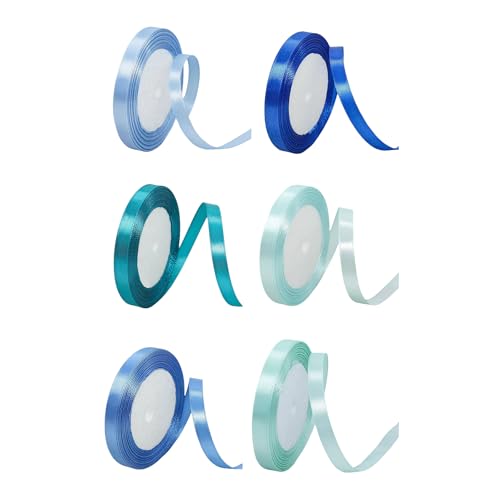 Omeblos Blaues Band für Geschenkverpackungen, blaues Satinband, Baby-Blues-Bänder, Satinbänder, 10 mm breit, 22,8 m Länge, für Kuchendekoration, DIY-Nähprojekte, Party-Ballons und Haarschleifen Omeblos Blaues Band für Geschenkverpackungen, blaues Satinband, Baby-Blues-Bänder, Satinbänder, 10 mm breit, 22,8 m Länge, für Kuchendekoration, DIY-Nähprojekte, Party-Ballons und Haarschleifen von Omeblos
