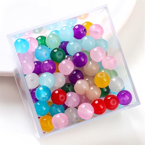 Omeblos Glasperlen für Armbandherstellung, 100 Stück 6 mm + 100 Stück 8 mm runde Glasstein-Kristall-Edelsteinperlen für Armbänder, Halsketten, Ohrringe, Basteln, 200 Stück Omeblos Glasperlen für Armbandherstellung, 100 Stück 6 mm + 100 Stück 8 mm runde Glasstein-Kristall-Edelsteinperlen für Armbänder, Halsketten, Ohrringe, Basteln, 200 Stück von Omeblos