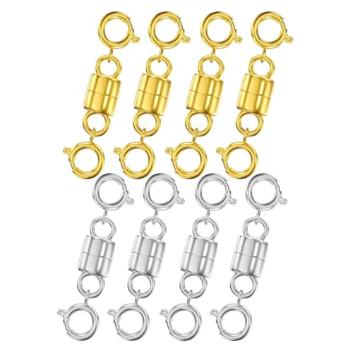 Omeblos Magnetischer Halskettenverschluss, 8 Magnetverschlüsse für Halsketten, Halskettenverlängerungen, Armbandverschlüsse und Verschlüsse, Schmuckverschluss für Armband, Fußkettchen Omeblos Magnetischer Halskettenverschluss, 8 Magnetverschlüsse für Halsketten, Halskettenverlängerungen, Armbandverschlüsse und Verschlüsse, Schmuckverschluss für Armband, Fußkettchen von Omeblos