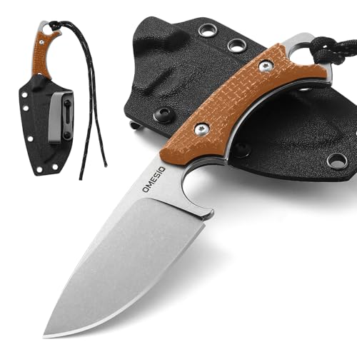 Omesio EDC Messer Outdoor – D2 Stahl Full Tang Gürtelmesser – 7,3 cm feststehende Klinge mit Micarta Griff, Kydex Scheide mit Gürtelclip – Kompaktes Survival Messer, legal tragbar in Deutschland Omesio EDC Messer Outdoor – D2 Stahl Full Tang Gürtelmesser – 7,3 cm feststehende Klinge mit Micarta Griff, Kydex Scheide mit Gürtelclip – Kompaktes Survival Messer, legal tragbar in Deutschland von Omesio