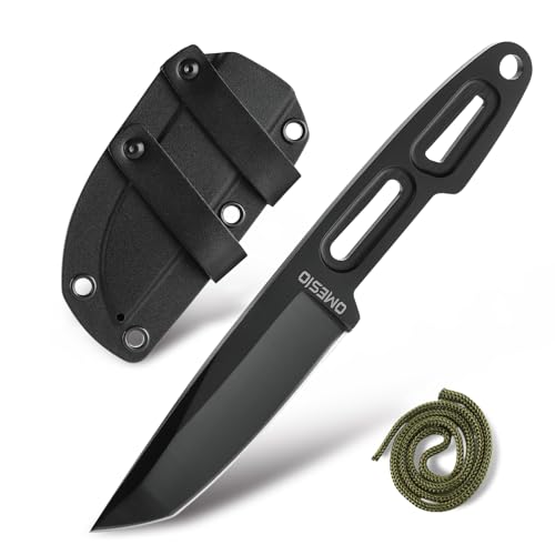 Omesio Gürtelmesser klein mit Sheath Lanyard – 5Cr13MoV Steel EDC Messer Outdoor klein Horizontal getragenes – Ideal leichtes für die Erkundung, Full Tang für Camping & Wandern (Japanisch, Kleine) Omesio Gürtelmesser klein mit Sheath Lanyard – 5Cr13MoV Steel EDC Messer Outdoor klein Horizontal getragenes – Ideal leichtes für die Erkundung, Full Tang für Camping & Wandern (Japanisch, Kleine) von Omesio