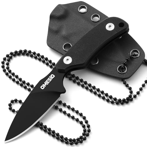 Omesio Neck Knife Messer, hergestellt aus D2 Stahl, Kleines feststehendes Messer G10 Griff Full Tang mit Einer Kydex-Scheide und hat eine Klingenlänge von 7,6 cm, 42a-konform Omesio Neck Knife Messer, hergestellt aus D2 Stahl, Kleines feststehendes Messer G10 Griff Full Tang mit Einer Kydex-Scheide und hat eine Klingenlänge von 7,6 cm, 42a-konform von Omesio