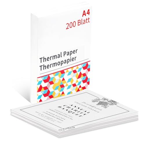 A4 Thermopapier, A4 Thermodrucker papier Kompatibel mit M08F COLORWING Odaro Itari Phomemo Portable Drucker und anderen A4 Format Thermodruckern - 200 Blatt von Omezizy