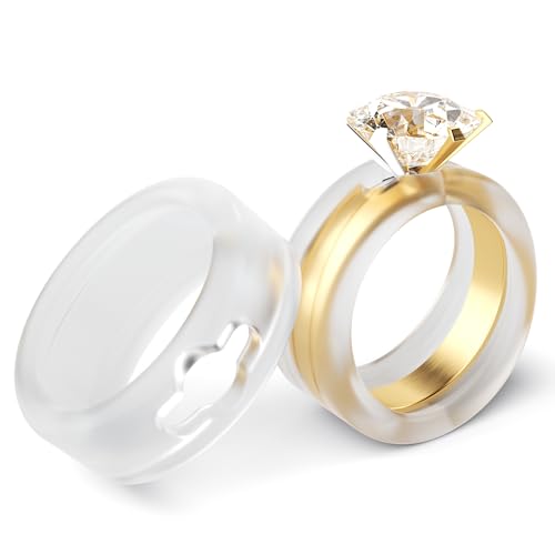 Omilly Silikon-Ringschutz für Training, Ehering-Abdeckung für Damen und Herren, Metall-Ringschutz, passend für 3–12 mm Bandbreite, unsichtbar und bequem, 2 Größen, 6 Stück Omilly Silikon-Ringschutz für Training, Ehering-Abdeckung für Damen und Herren, Metall-Ringschutz, passend für 3–12 mm Bandbreite, unsichtbar und bequem, 2 Größen, 6 Stück von Omilly